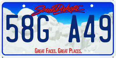 SD license plate 58GA49