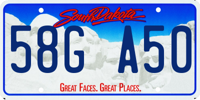 SD license plate 58GA50