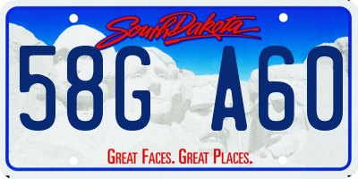 SD license plate 58GA60