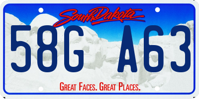 SD license plate 58GA63