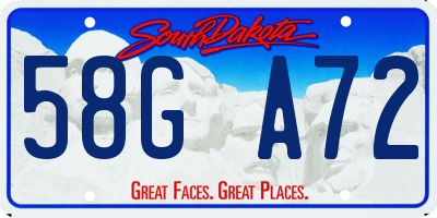 SD license plate 58GA72