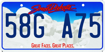 SD license plate 58GA75