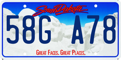 SD license plate 58GA78
