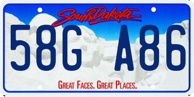 SD license plate 58GA86