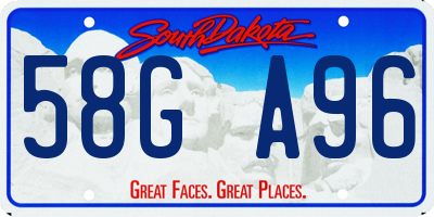 SD license plate 58GA96