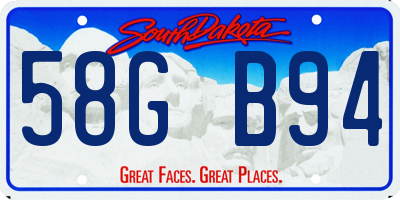 SD license plate 58GB94