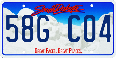 SD license plate 58GC04