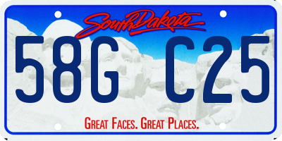 SD license plate 58GC25