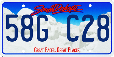 SD license plate 58GC28