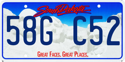 SD license plate 58GC52