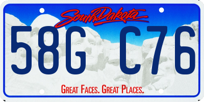 SD license plate 58GC76