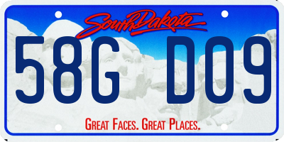 SD license plate 58GD09