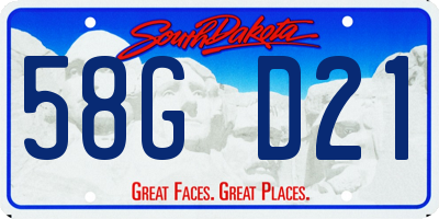 SD license plate 58GD21