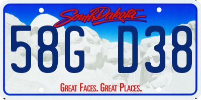 SD license plate 58GD38