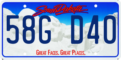 SD license plate 58GD40