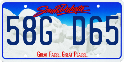 SD license plate 58GD65