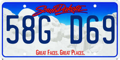 SD license plate 58GD69