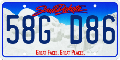 SD license plate 58GD86