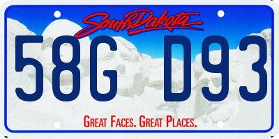 SD license plate 58GD93