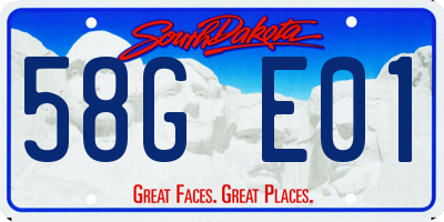 SD license plate 58GE01