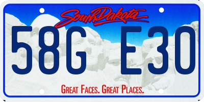 SD license plate 58GE30