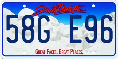 SD license plate 58GE96