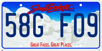 SD license plate 58GF09