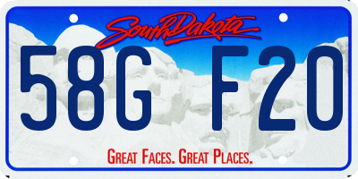 SD license plate 58GF20