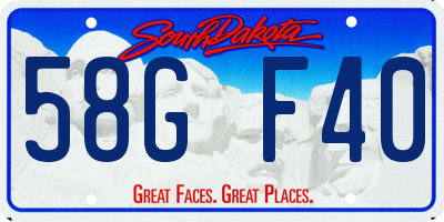 SD license plate 58GF40