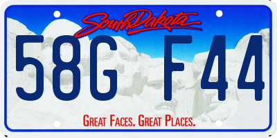 SD license plate 58GF44