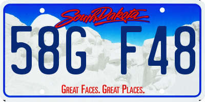 SD license plate 58GF48
