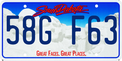 SD license plate 58GF63