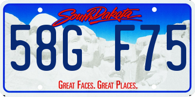 SD license plate 58GF75