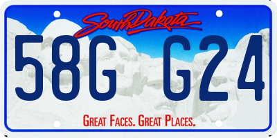 SD license plate 58GG24