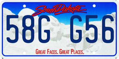 SD license plate 58GG56
