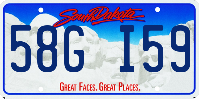 SD license plate 58GI59