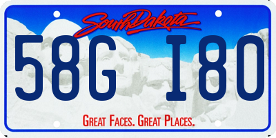 SD license plate 58GI80