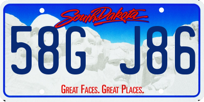 SD license plate 58GJ86