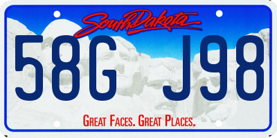 SD license plate 58GJ98
