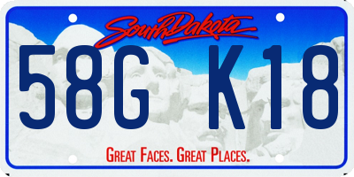 SD license plate 58GK18