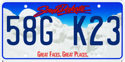 SD license plate 58GK23