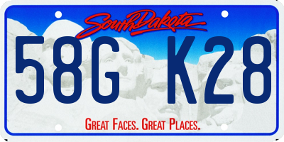 SD license plate 58GK28