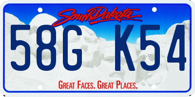 SD license plate 58GK54