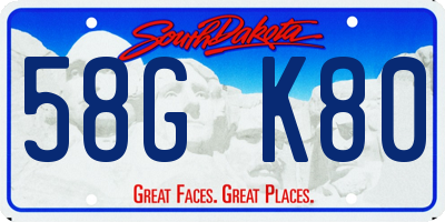 SD license plate 58GK80
