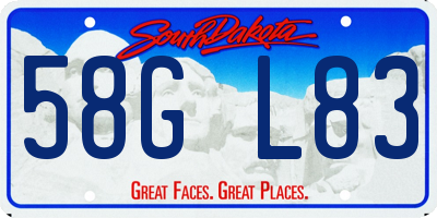 SD license plate 58GL83