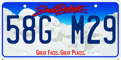 SD license plate 58GM29