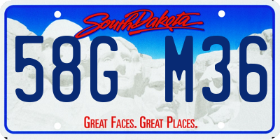 SD license plate 58GM36