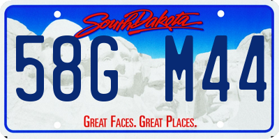SD license plate 58GM44