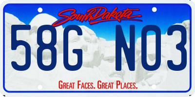 SD license plate 58GN03