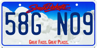 SD license plate 58GN09
